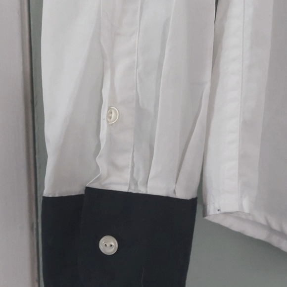 Ralph Lauren LRL White,Black Cotton Button Collared Blouse Shirt Sz L Nwts - Picture 4 of 9